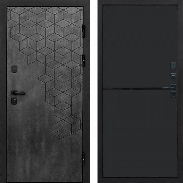 Входная дверь Termo-Door Спейс Бетон Патина - Нео Black