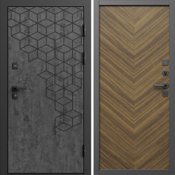 Входная дверь Termo-Door Спейс Бетон Патина - Плаза Елочка Орех