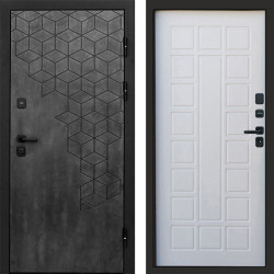Входная дверь Termo-Door Спейс Бетон Патина - Престиж белое дерево