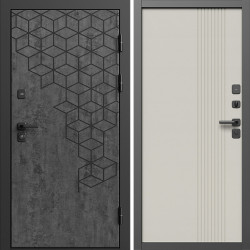 Входная дверь Termo-Door Спейс Бетон Патина - Страйп Слоновая Кость