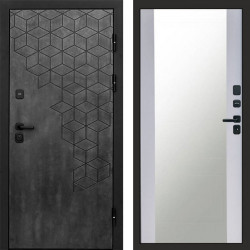 Входная дверь Termo-Door Спейс Бетон Патина - Зеркало белый софт