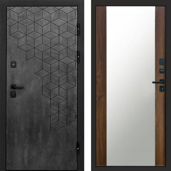 Входная дверь Termo-Door Спейс Бетон Патина - Зеркало дуб