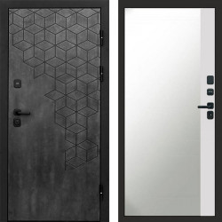 Входная дверь Termo-Door Спейс Бетон Патина - Зеркало Фацет Белый софт