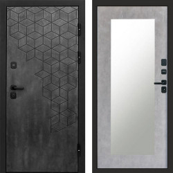 Входная дверь Termo-Door Спейс Бетон Патина - Зеркало Триумф бетон светлый