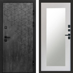 Входная дверь Termo-Door Спейс Бетон Патина - Зеркало Триумф лиственница