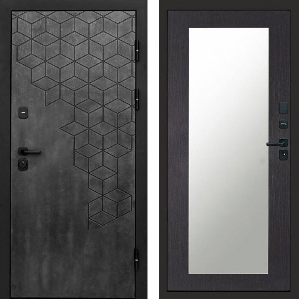 Входная дверь Termo-Door Спейс Бетон Патина - Зеркало Триумф венге