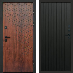 Входная дверь Termo-Door Спейс Дуб Патина - Flat Черный кварц