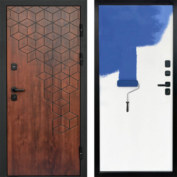 Входная дверь Termo-Door Спейс Дуб Патина - Гладкая Панель Под Покраску Под покраску (грунт)