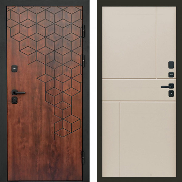 Входная дверь Termo-Door Спейс Дуб Патина - Горизонт Слоновая кость