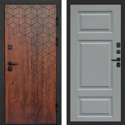 Входная дверь Termo-Door Спейс Дуб Патина - Лион Grey софт