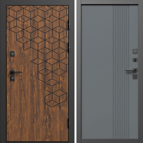Входная дверь Termo-Door Спейс Дуб Патина - Страйп Грей Софт