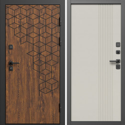 Входная дверь Termo-Door Спейс Дуб Патина - Страйп Слоновая Кость