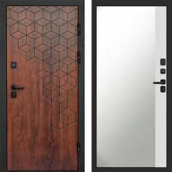 Входная дверь Termo-Door Спейс Дуб Патина - Зеркало Фацет Белый софт