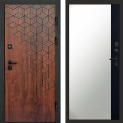 Входная дверь Termo-Door Спейс Дуб Патина - Зеркало Фацет Черный кварц