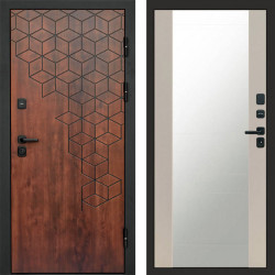 Входная дверь Termo-Door Спейс Дуб Патина - Зеркало Слоновая кость