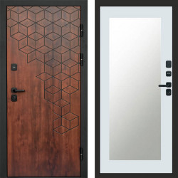 Входная дверь Termo-Door Спейс Дуб Патина - Зеркало Триумф Белый софт