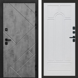 Входная дверь Termo-Door Стоун Бетон - Арка белое дерево