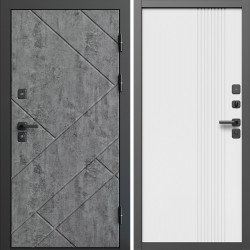 Входная дверь Termo-Door Стоун Бетон - Страйп Белый Софт