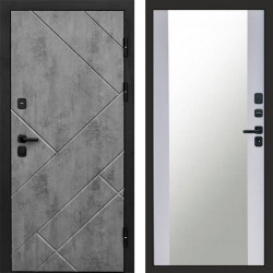 Входная дверь Termo-Door Стоун Бетон - Зеркало белый софт