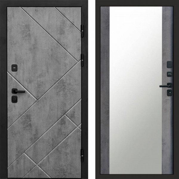 Входная дверь Termo-Door Стоун Бетон - Зеркало бетон темный