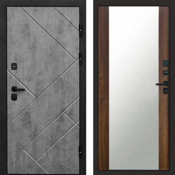 Входная дверь Termo-Door Стоун Бетон - Зеркало дуб