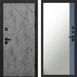 Входная дверь Termo-Door Стоун Бетон - Зеркало Фацет Grey софт
