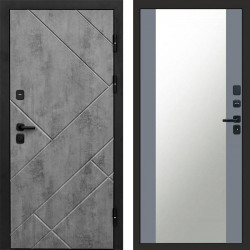 Входная дверь Termo-Door Стоун Бетон - Зеркало Grey Софт