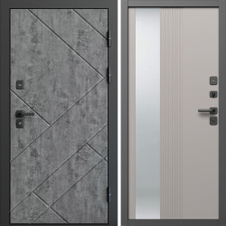 Входная дверь Termo-Door Стоун Бетон - Зеркало Люмис Капучино
