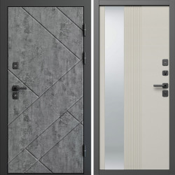 Входная дверь Termo-Door Стоун Бетон - Зеркало Люмис Соновая Кость