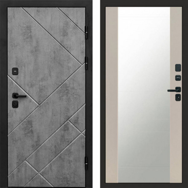 Входная дверь Termo-Door Стоун Бетон - Зеркало Слоновая кость