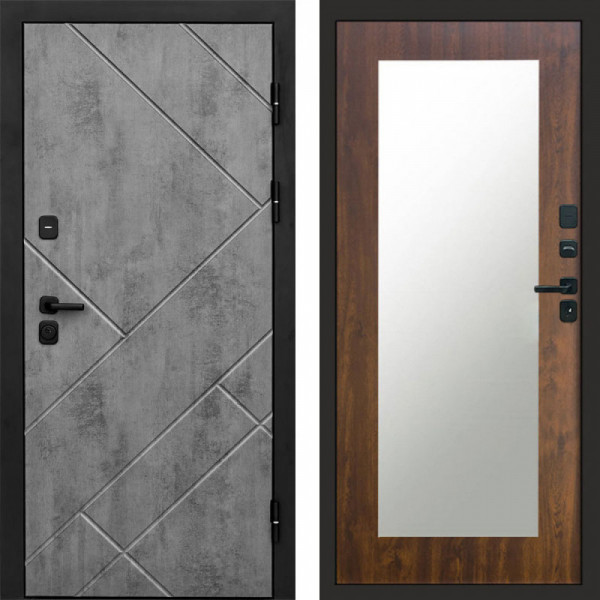 Входная дверь Termo-Door Стоун Бетон - Зеркало Триумф дуб