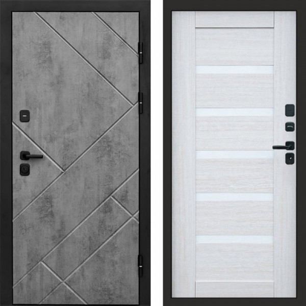 Входная дверь Termo-Door Стоун Бетон - Зеркало Триумф Царга лиственница 4500 / 5500