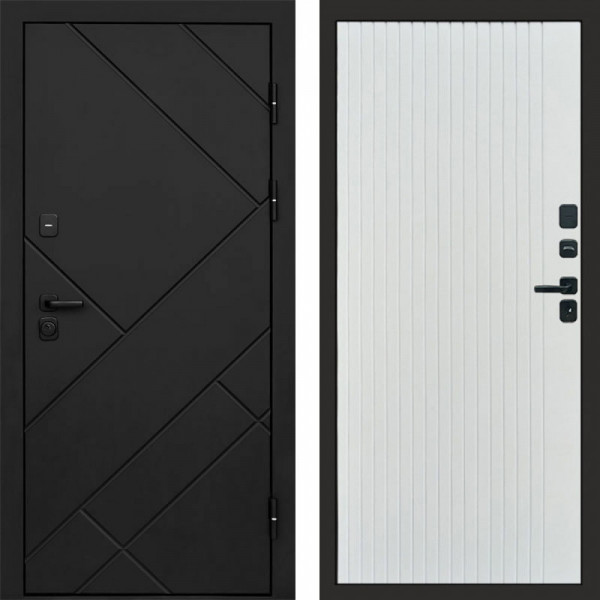 Входная дверь Termo-Door Стоун Блэк - Flat Белый софт