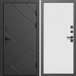 Входная дверь Termo-Door Стоун Блэк - Флэт Белый софт
