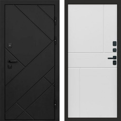 Входная дверь Termo-Door Стоун Блэк - Горизонт белый