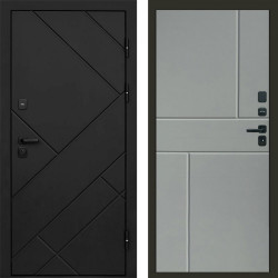 Входная дверь Termo-Door Стоун Блэк - Горизонт Grey софт