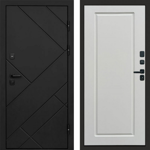 Входная дверь Termo-Door Стоун Блэк - Гранд Белый софт