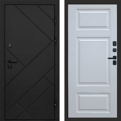 Входная дверь Termo-Door Стоун Блэк - Лион Белый софт