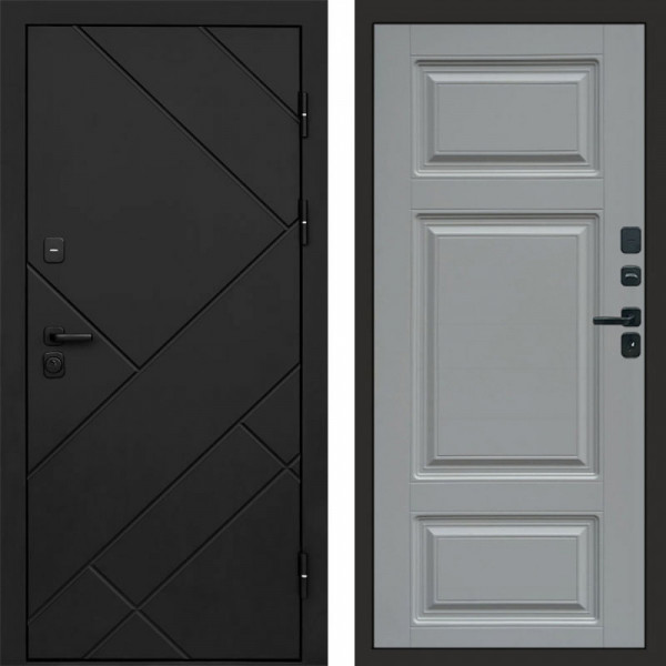 Входная дверь Termo-Door Стоун Блэк - Лион Grey софт