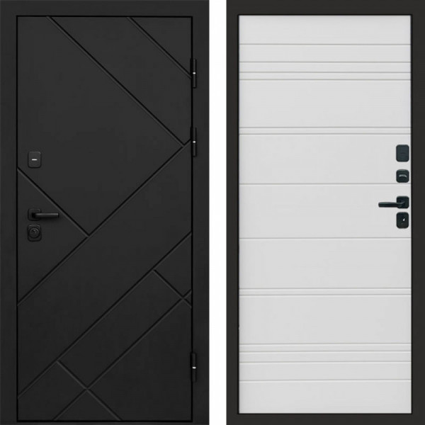 Входная дверь Termo-Door Стоун Блэк - Лучи White line