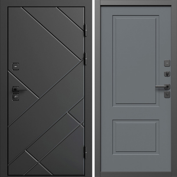 Входная дверь Termo-Door Стоун Блэк - Нео Классика Грей Софт