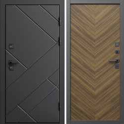 Входная дверь Termo-Door Стоун Блэк - Плаза Елочка Орех