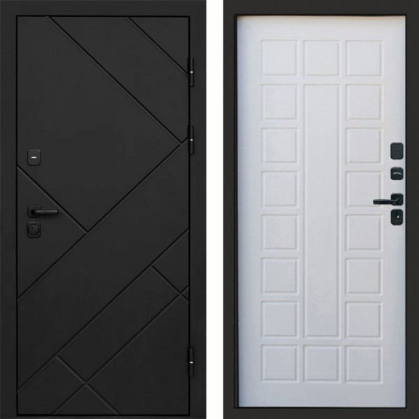 Входная дверь Termo-Door Стоун Блэк - Престиж белое дерево