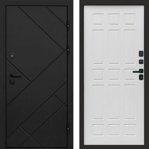 Входная дверь Termo-Door Стоун Блэк - Спарта белое дерево