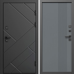 Входная дверь Termo-Door Стоун Блэк - Страйп Грей Софт