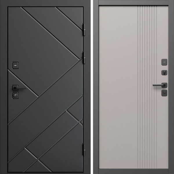 Входная дверь Termo-Door Стоун Блэк - Страйп Капучино