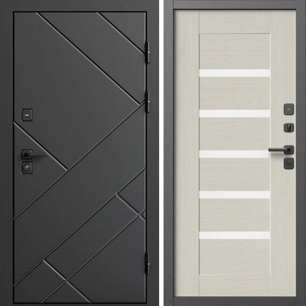 Входная дверь Termo-Door Стоун Блэк - Царга лиственница