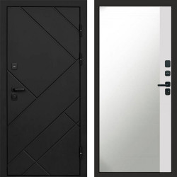 Входная дверь Termo-Door Стоун Блэк - Зеркало Фацет Белый софт
