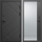 Входная дверь Termo-Door Стоун Блэк - Зеркало Фацет Черный кварц+тонировка серая