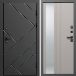 Входная дверь Termo-Door Стоун Блэк - Зеркало Люмис Капучино